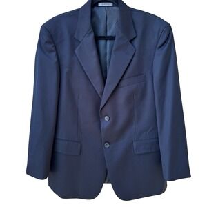 Spinoza Italian Mode Mens Navy Blue Two Button Blazer Jacket Professional Preppy